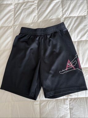 Nike Jordan Black Kids Basketball Shorts with Red Accent